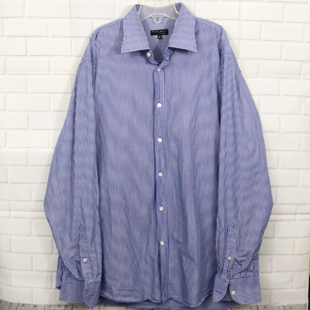 PROJECT UOMO Blue Striped Mens Shirt